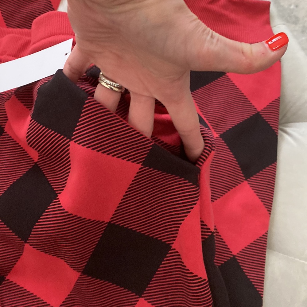 NEW! Red & Black Plaid Jogger Pajama Pants - Picture 6 of 6